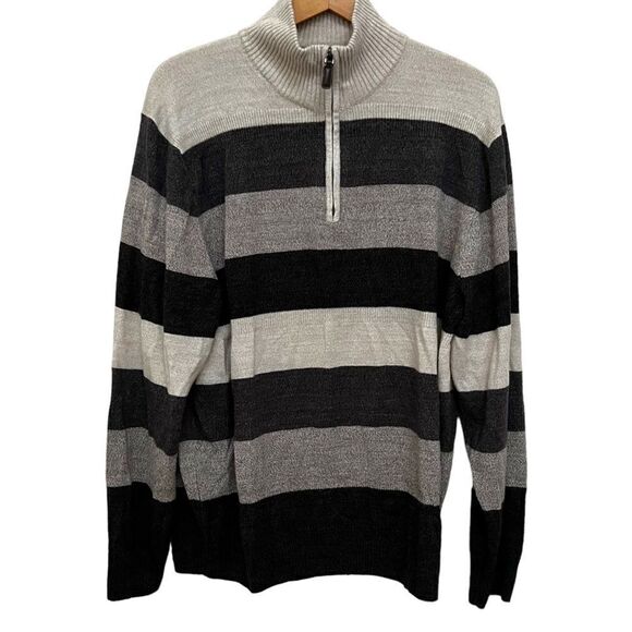 Haggar Other - HAGGAR SWEATER, STRIPES, Quarter Zip XL